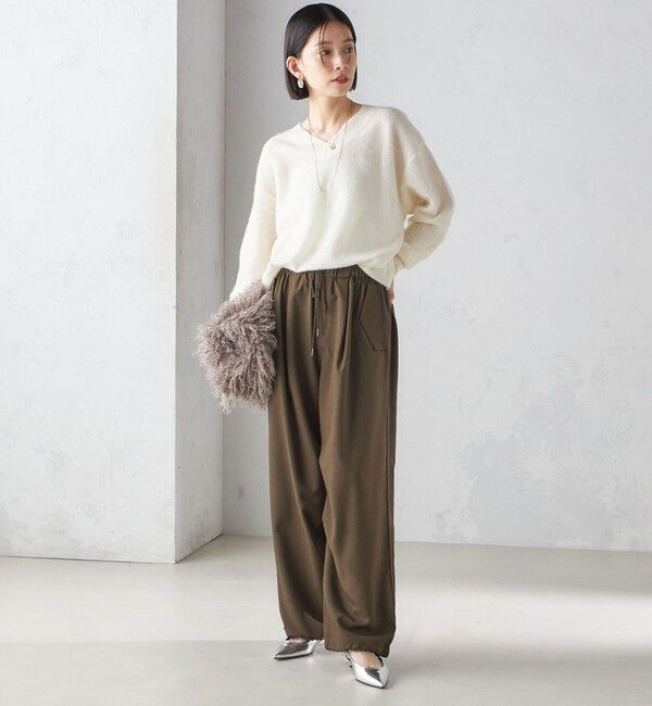 SHIPS for women「〈手洗い可能〉モヘヤ パイル Vネック プルオーバー」|ニット・セーター|