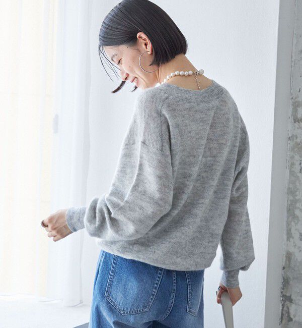 SHIPS for women「〈手洗い可能〉モヘヤ パイル Vネック プルオーバー」|ニット・セーター|