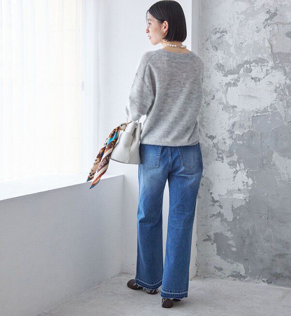 SHIPS for women「〈手洗い可能〉モヘヤ パイル Vネック プルオーバー」|ニット・セーター|