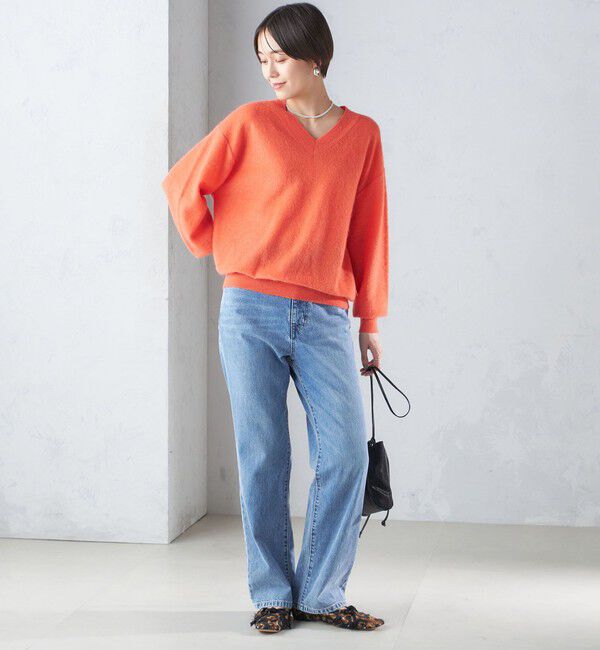 SHIPS for women「〈手洗い可能〉モヘヤ パイル Vネック プルオーバー」|ニット・セーター|