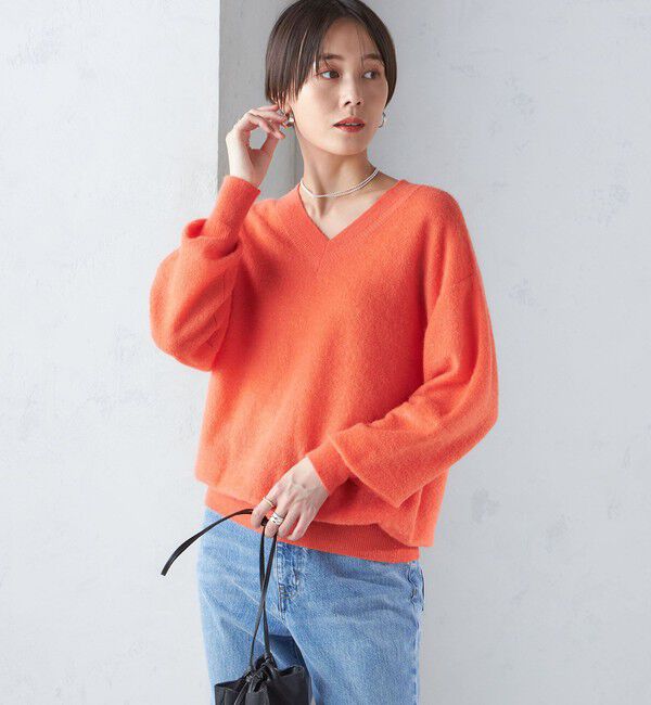 SHIPS for women「〈手洗い可能〉モヘヤ パイル Vネック プルオーバー」|ニット・セーター|