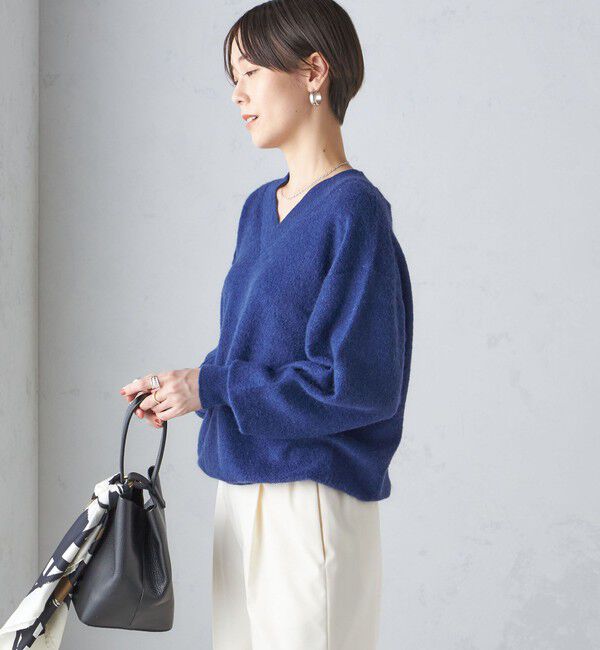 SHIPS for women「〈手洗い可能〉モヘヤ パイル Vネック プルオーバー」|ニット・セーター|