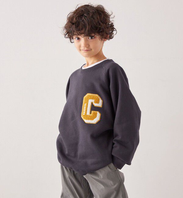 SHIPS any「【SHIPS any別注】Collegiate Pacific: 刺繍 ロゴ スウェット<KIDS>」|スウェット・ジャージ|ダークグレー