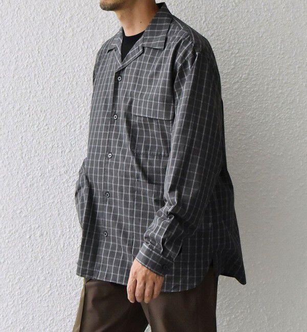 SHIPS any「SHIPS any: モノトーン チェック サイドポケット シャツ ジャケット◇」|シャツ・ブラウス|