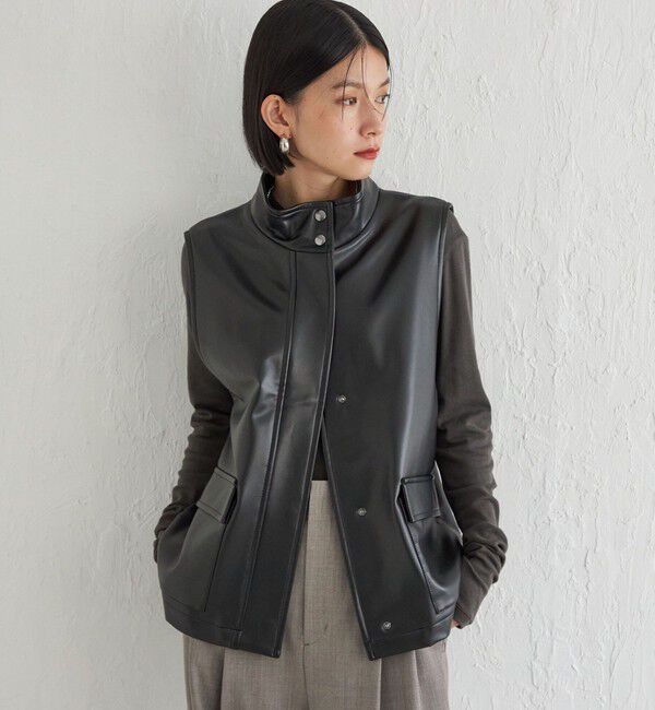 SHIPS for women「Wai＋:スタンドカラー ベスト」|ベスト・ジレ|