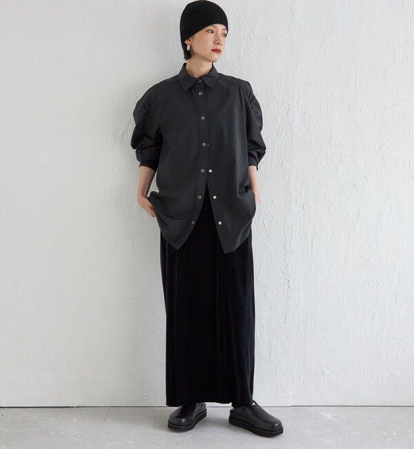 SHIPS for women「Wai＋:〈手洗い可能〉ストレッチ ポリエステル ベロア ワンピース」|ワンピース|