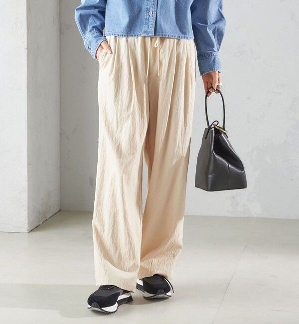 SHIPS for women「〈手洗い可能〉ナイロン混 ドロスト パンツ」|その他|