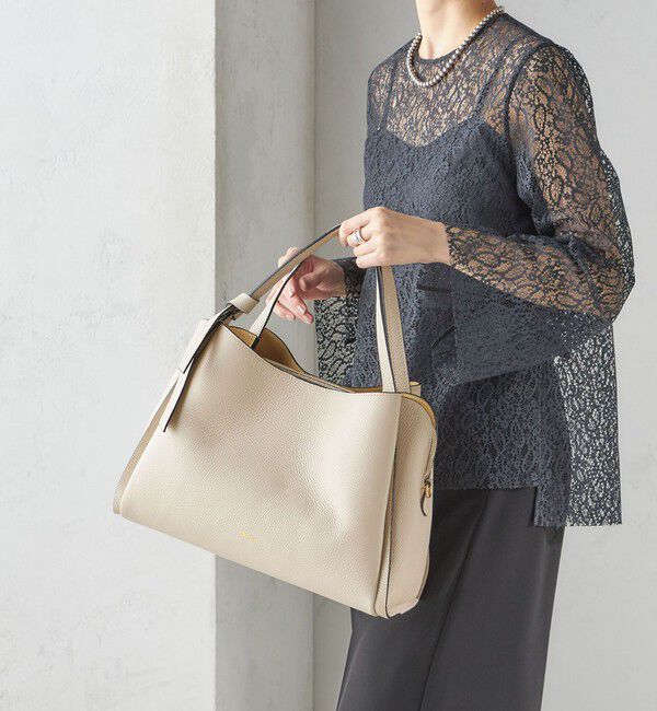 SHIPS for women「MILOS: A4 リボン パーテーション レザー トート M」|トートバッグ|