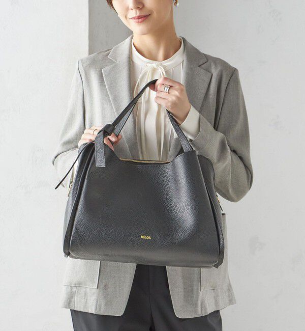 SHIPS for women「MILOS: A4 リボン パーテーション レザー トート M」|トートバッグ|