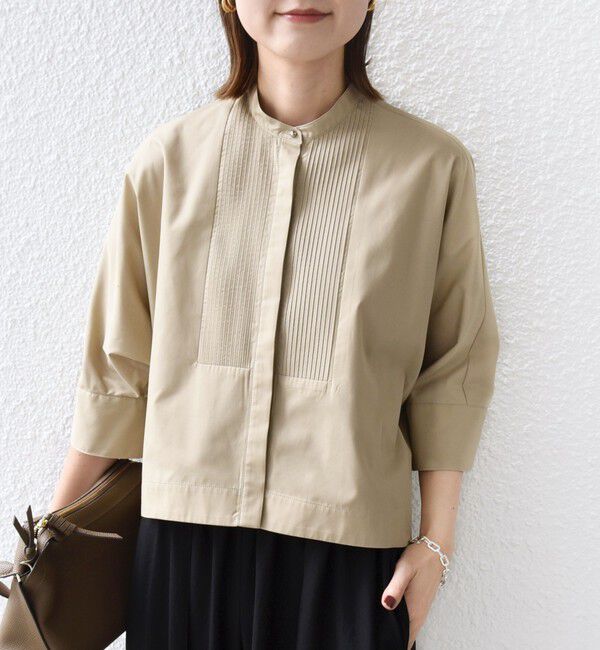 SHIPS for women「〈手洗い可能〉ピンタック 羽織 シャツ」|シャツ・ブラウス|ベージュ