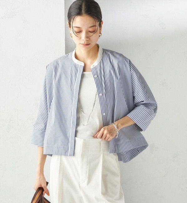 SHIPS for women「〈手洗い可能〉ストライプ 羽織 シャツ」|シャツ・ブラウス|