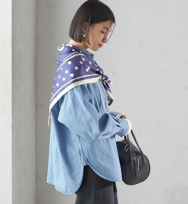 SHIPS for women「【SHIPS別注】manipuri: 50th ANNIV エンブレム スカーフ 88&times;88」|バンダナ・スカーフ|