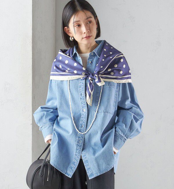 SHIPS for women「【SHIPS別注】manipuri: 50th ANNIV エンブレム スカーフ 88&times;88」|バンダナ・スカーフ|