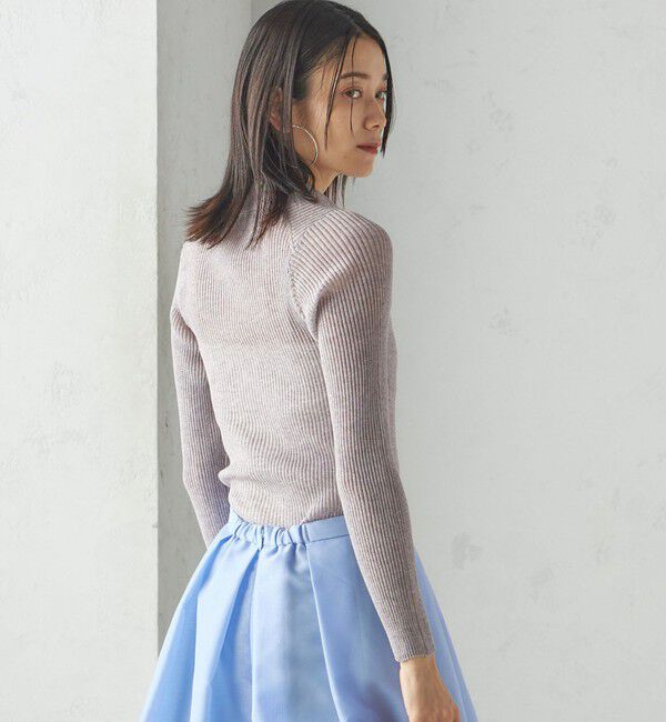 SHIPS for women「〈手洗い可能〉シアー リブ 長袖 ポロ ニット」|ニット・セーター|