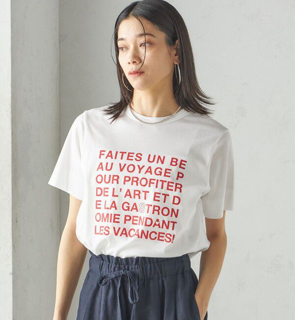 SHIPS for women「SHIPS Primary Navy Label:ロゴ TEE」|Tシャツ・カットソー|