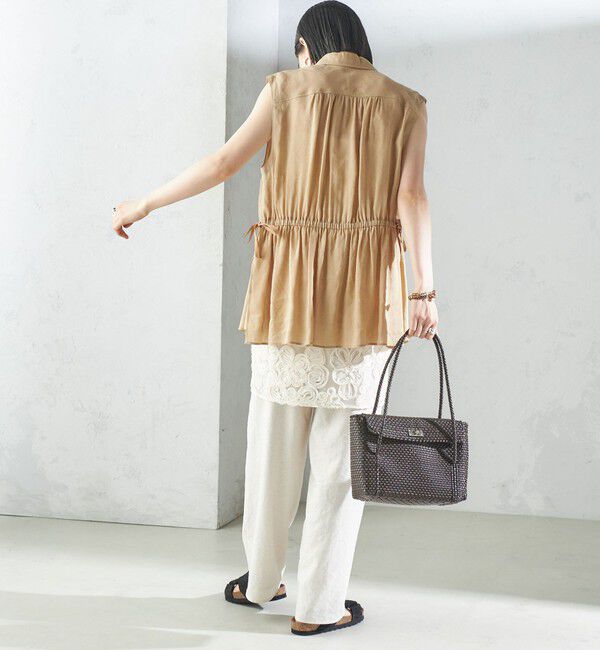 SHIPS for women「〈手洗い可能〉IMPERIAL LINEN Wポケット ノースリーブ シャツ」|シャツ・ブラウス|