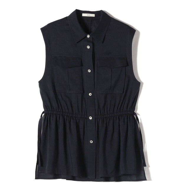 SHIPS for women「〈手洗い可能〉IMPERIAL LINEN Wポケット ノースリーブ シャツ」|シャツ・ブラウス|