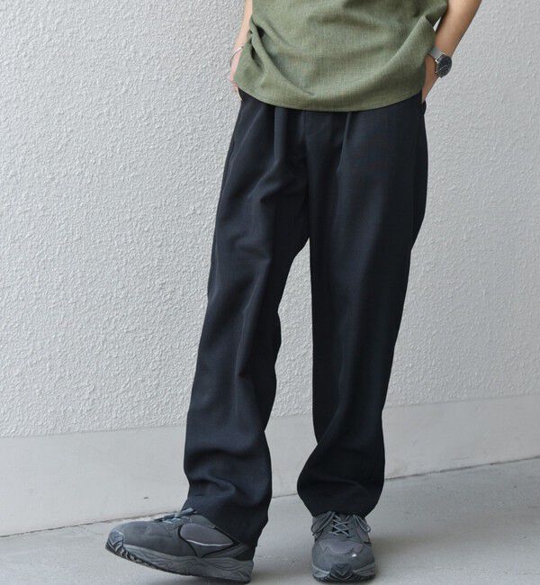 SHIPS any「SHIPS any:〈洗濯機可能〉リネンライク セミワイド パンツ(セットアップ対応) 25SS◇」|チノ|ダークグレー