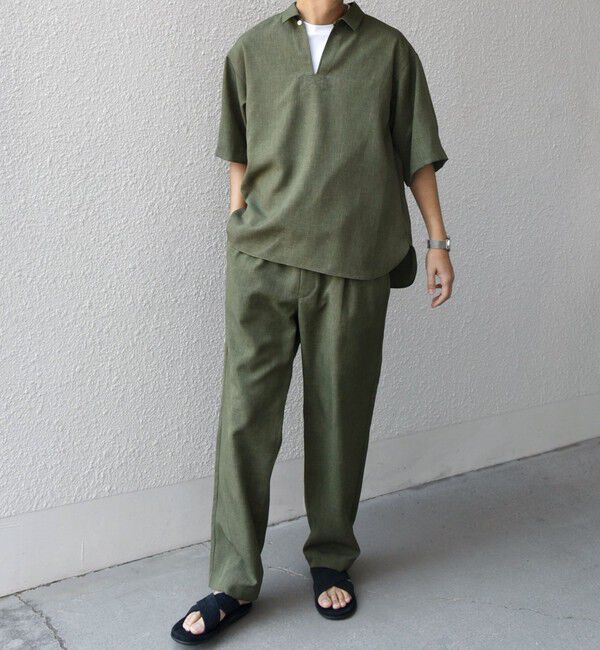 SHIPS any「SHIPS any:〈洗濯機可能〉リネンライク セミワイド パンツ(セットアップ対応) 25SS◇」|チノ|