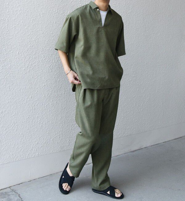 SHIPS any「SHIPS any:〈洗濯機可能〉リネンライク セミワイド パンツ(セットアップ対応) 25SS◇」|チノ|