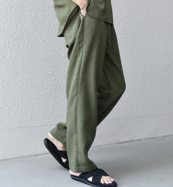 SHIPS any「SHIPS any:〈洗濯機可能〉リネンライク セミワイド パンツ(セットアップ対応) 25SS◇」|チノ|