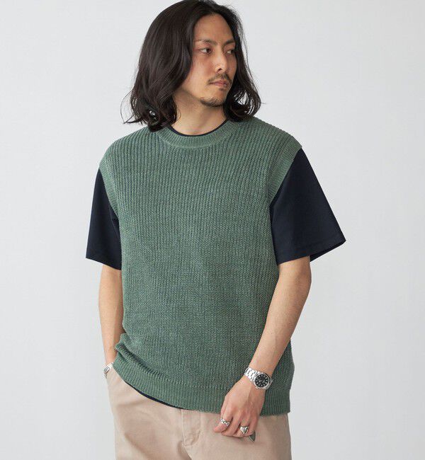 SHIPS「SHIPS: サンフェード リネン ニット ベスト」|ベスト・ジレ|