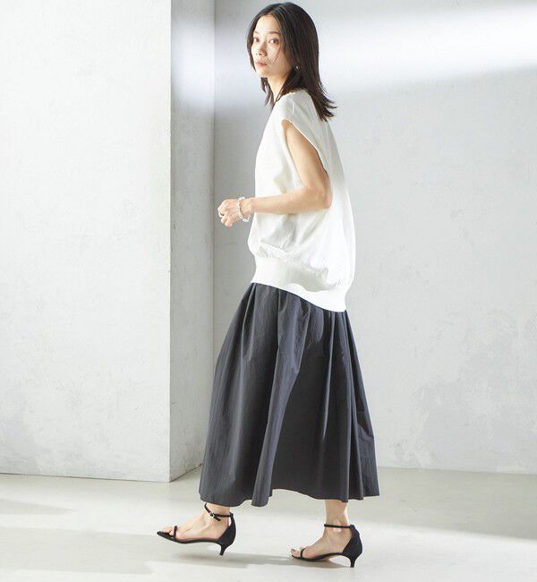 SHIPS for women「〈手洗い可能〉ライト タフタ タック フレア スカート」|スカート|