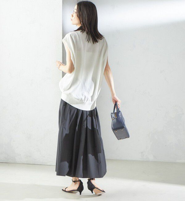 SHIPS for women「〈手洗い可能〉ライト タフタ タック フレア スカート」|スカート|