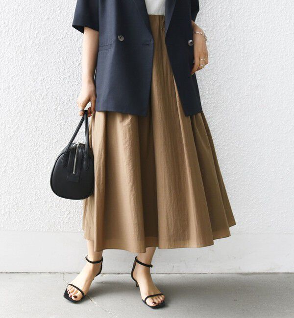 SHIPS for women「〈手洗い可能〉ライト タフタ タック フレア スカート」|スカート|