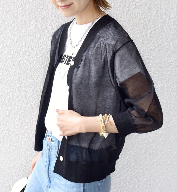 SHIPS for women「〈手洗い可能〉ラミー混 シアー カーディガン」|カーディガン|