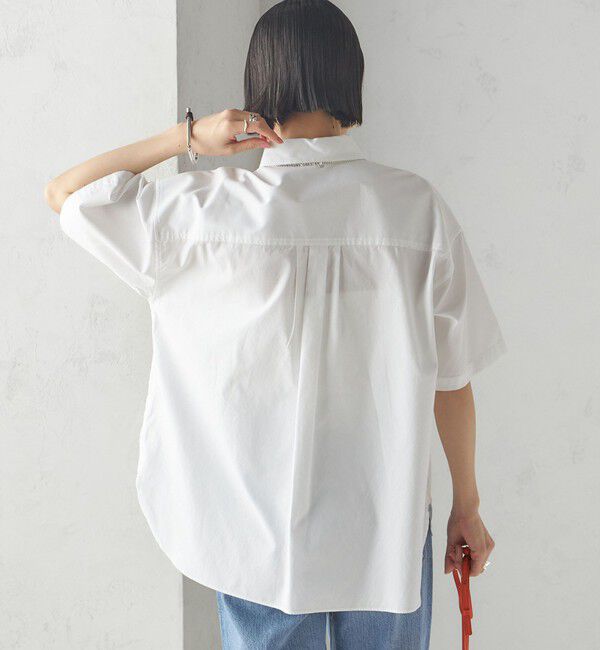 SHIPS for women「〈洗濯機可能〉オックス 刺繍 ショート スリーブ シャツ」|シャツ・ブラウス|