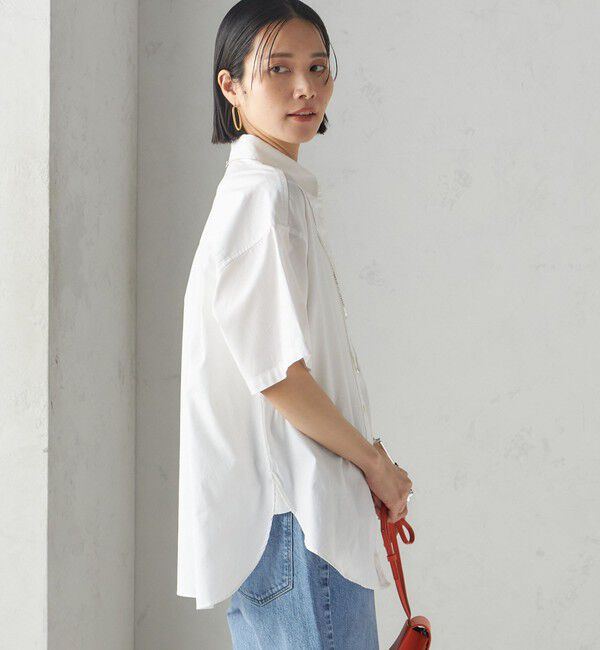 SHIPS for women「〈洗濯機可能〉オックス 刺繍 ショート スリーブ シャツ」|シャツ・ブラウス|