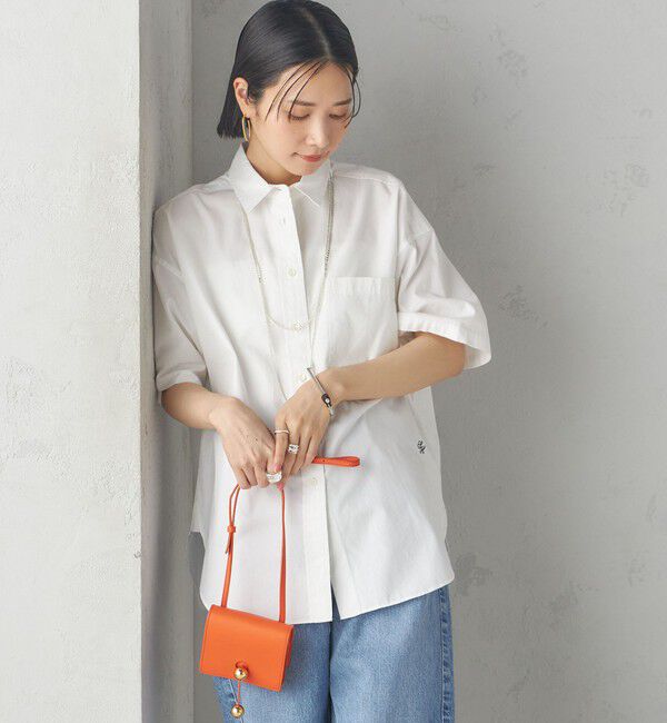 SHIPS for women「〈洗濯機可能〉オックス 刺繍 ショート スリーブ シャツ」|シャツ・ブラウス|