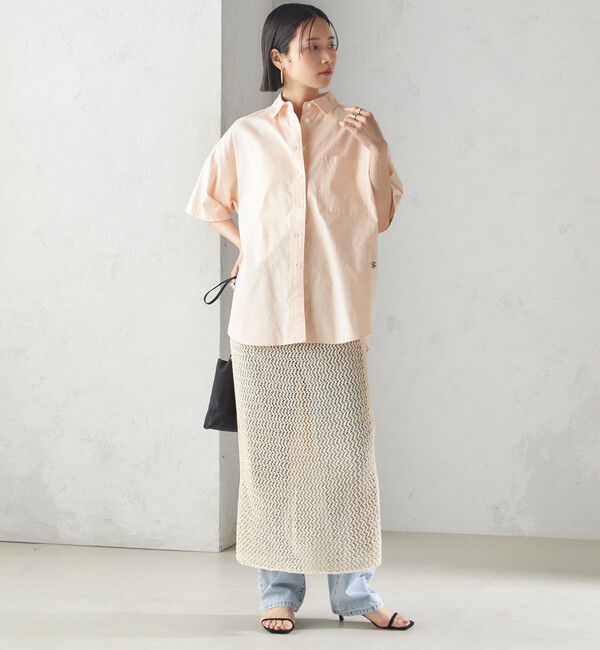 SHIPS for women「〈洗濯機可能〉オックス 刺繍 ショート スリーブ シャツ」|シャツ・ブラウス|