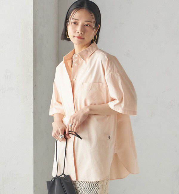 SHIPS for women「〈洗濯機可能〉オックス 刺繍 ショート スリーブ シャツ」|シャツ・ブラウス|