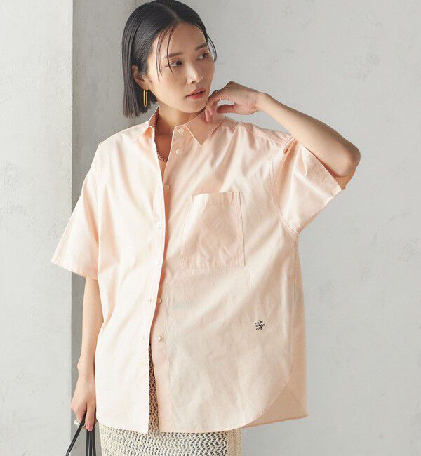 SHIPS for women「〈洗濯機可能〉オックス 刺繍 ショート スリーブ シャツ」|シャツ・ブラウス|