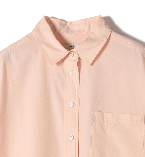 SHIPS for women「〈洗濯機可能〉オックス 刺繍 ショート スリーブ シャツ」|シャツ・ブラウス|