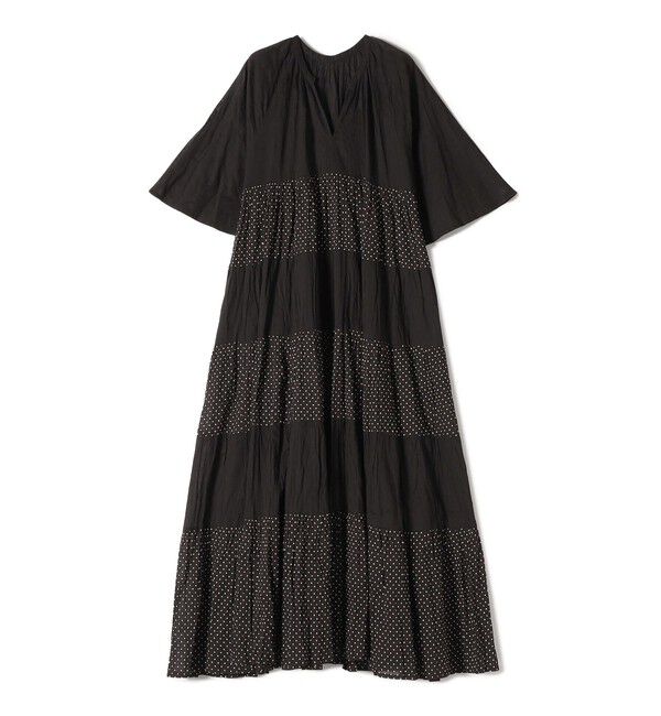 SHIPS for women「〈手洗い可能〉Fanaka:クリンクル 袖 フレア ロング ワンピース」|ワンピース|