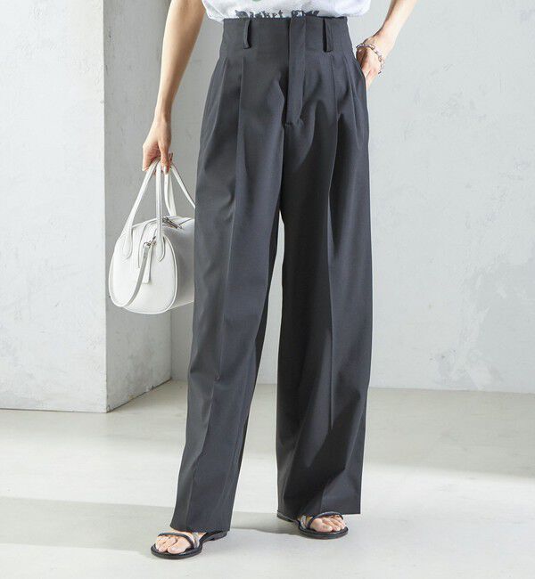 SHIPS for women「〈手洗い可能〉2タック ワイド パンツ（ブラック）」|その他|
