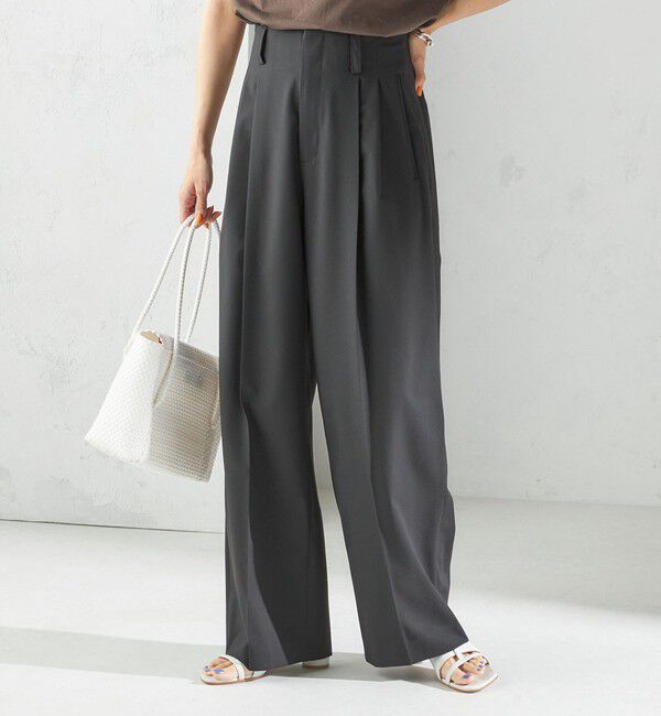 SHIPS for women「〈手洗い可能〉2タック ワイド パンツ（ブラック）」|その他|