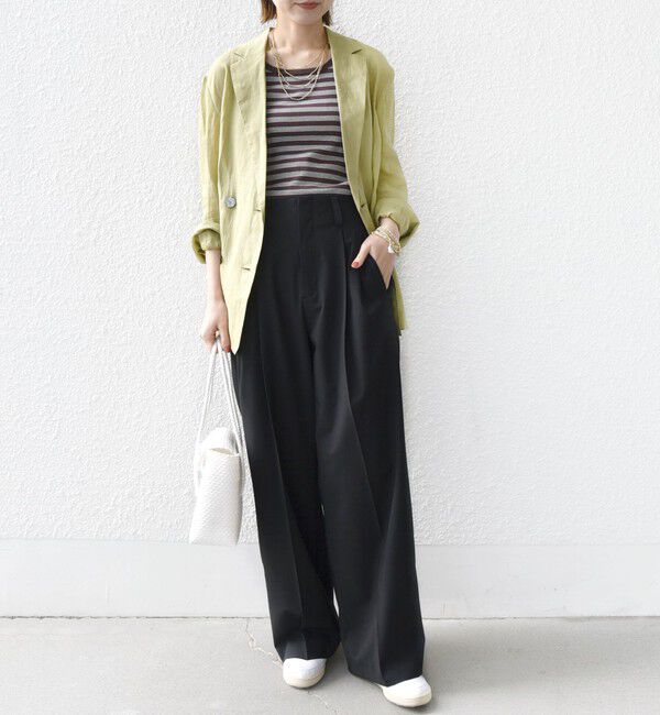 SHIPS for women「〈手洗い可能〉2タック ワイド パンツ（ブラック）」|その他|