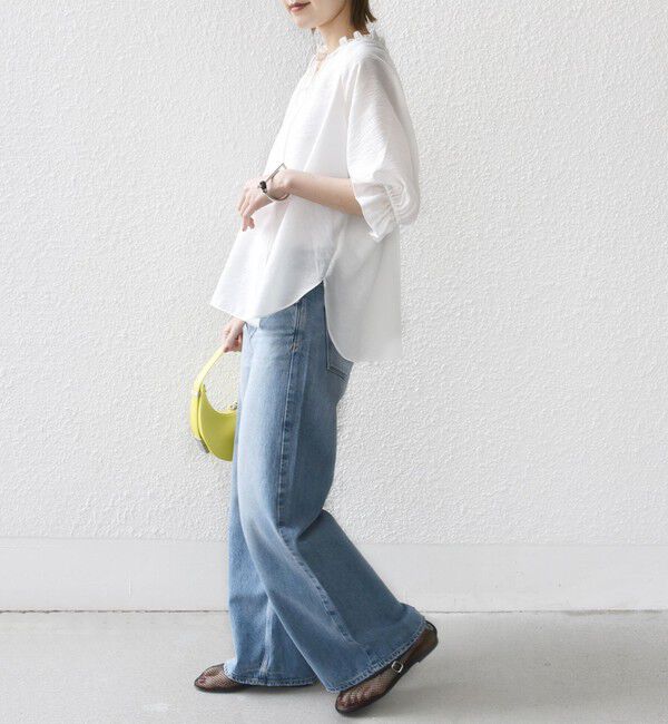 SHIPS for women「〈洗濯機可能〉前後 2WAY フリル リボン シアー ブラウス」|シャツ・ブラウス|