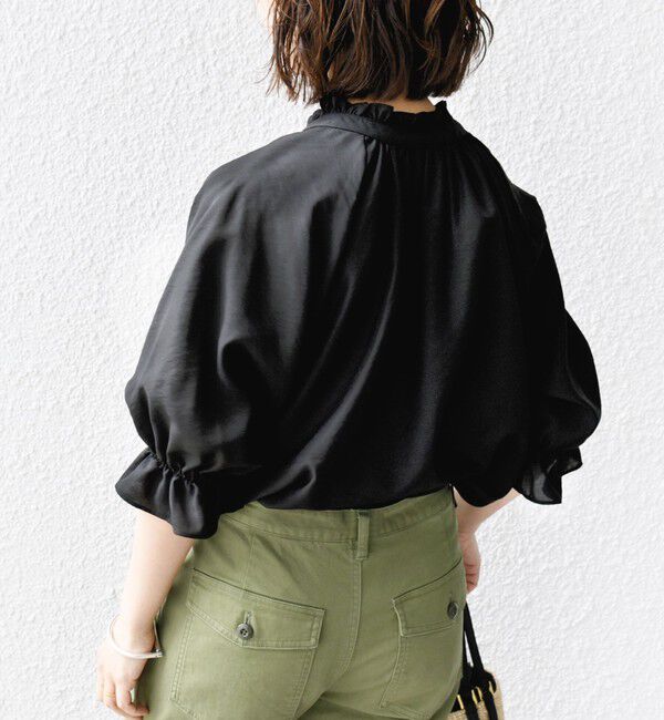 SHIPS for women「〈洗濯機可能〉前後 2WAY フリル リボン シアー ブラウス」|シャツ・ブラウス|