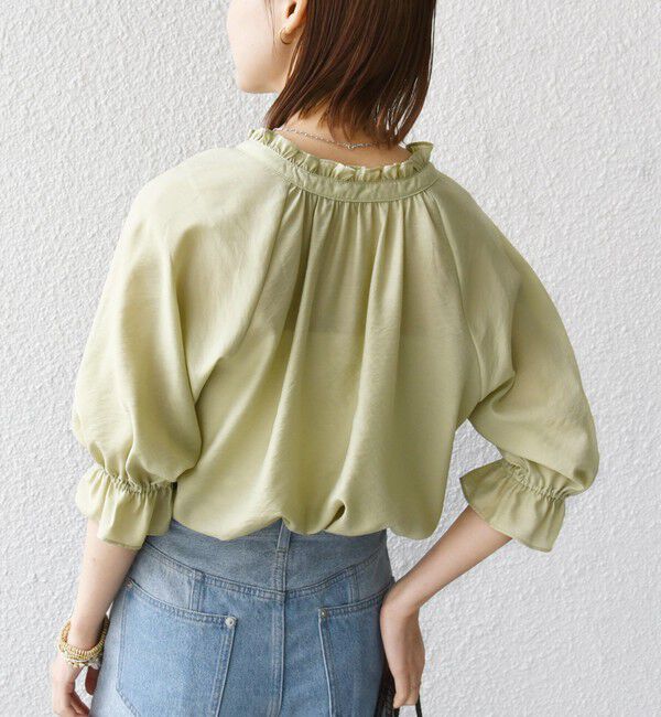 SHIPS for women「〈洗濯機可能〉前後 2WAY フリル リボン シアー ブラウス」|シャツ・ブラウス|