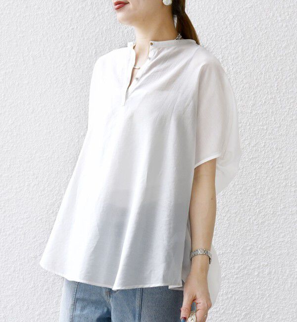 SHIPS for women「〈手洗い可能〉袖 ギャザー ドルマン ブラウス」|シャツ・ブラウス|