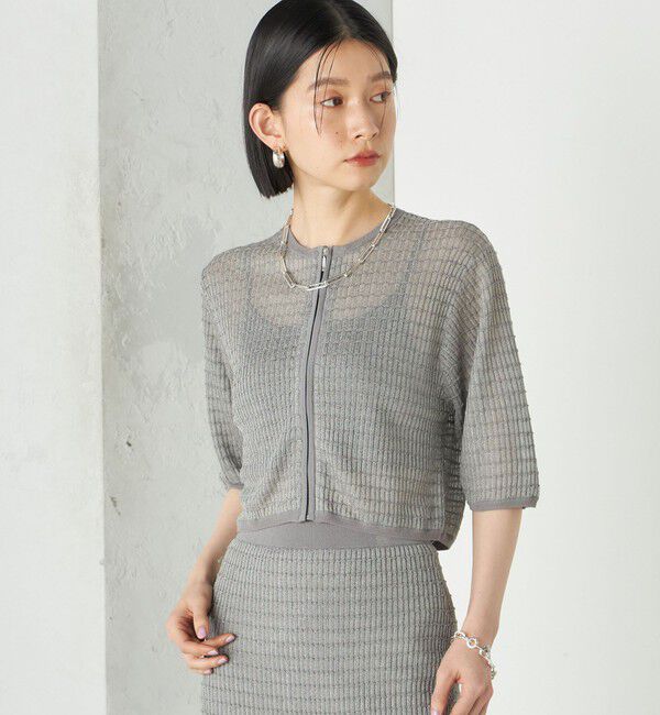 SHIPS for women「Wai＋:ジャカード シアー ジップ カーディガン」|カーディガン|