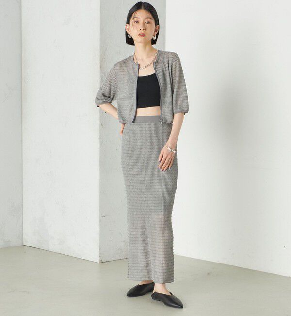 SHIPS for women「Wai＋:ジャカード シアー ジップ カーディガン」|カーディガン|