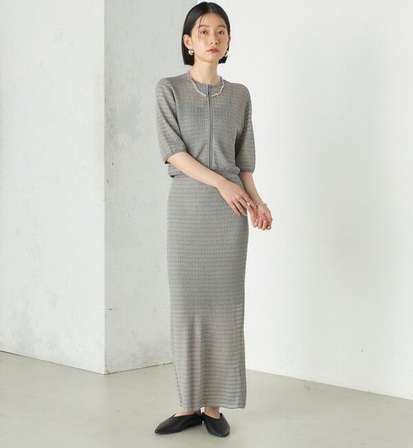 SHIPS for women「Wai＋:ジャカード シアー ジップ カーディガン」|カーディガン|