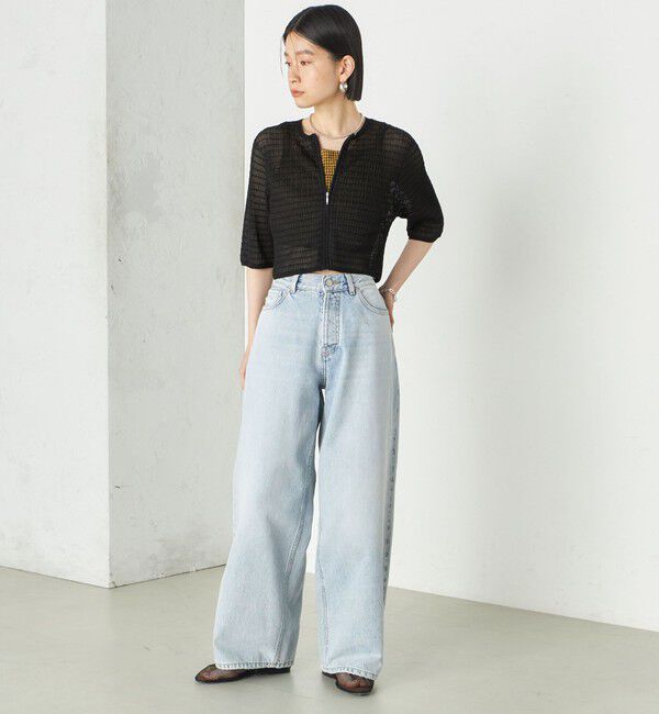 SHIPS for women「Wai＋:ジャカード シアー ジップ カーディガン」|カーディガン|