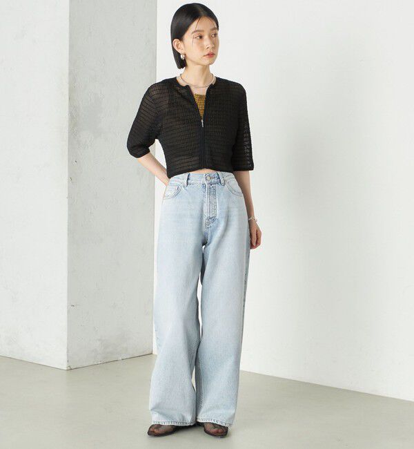 SHIPS for women「Wai＋:ジャカード シアー ジップ カーディガン」|カーディガン|